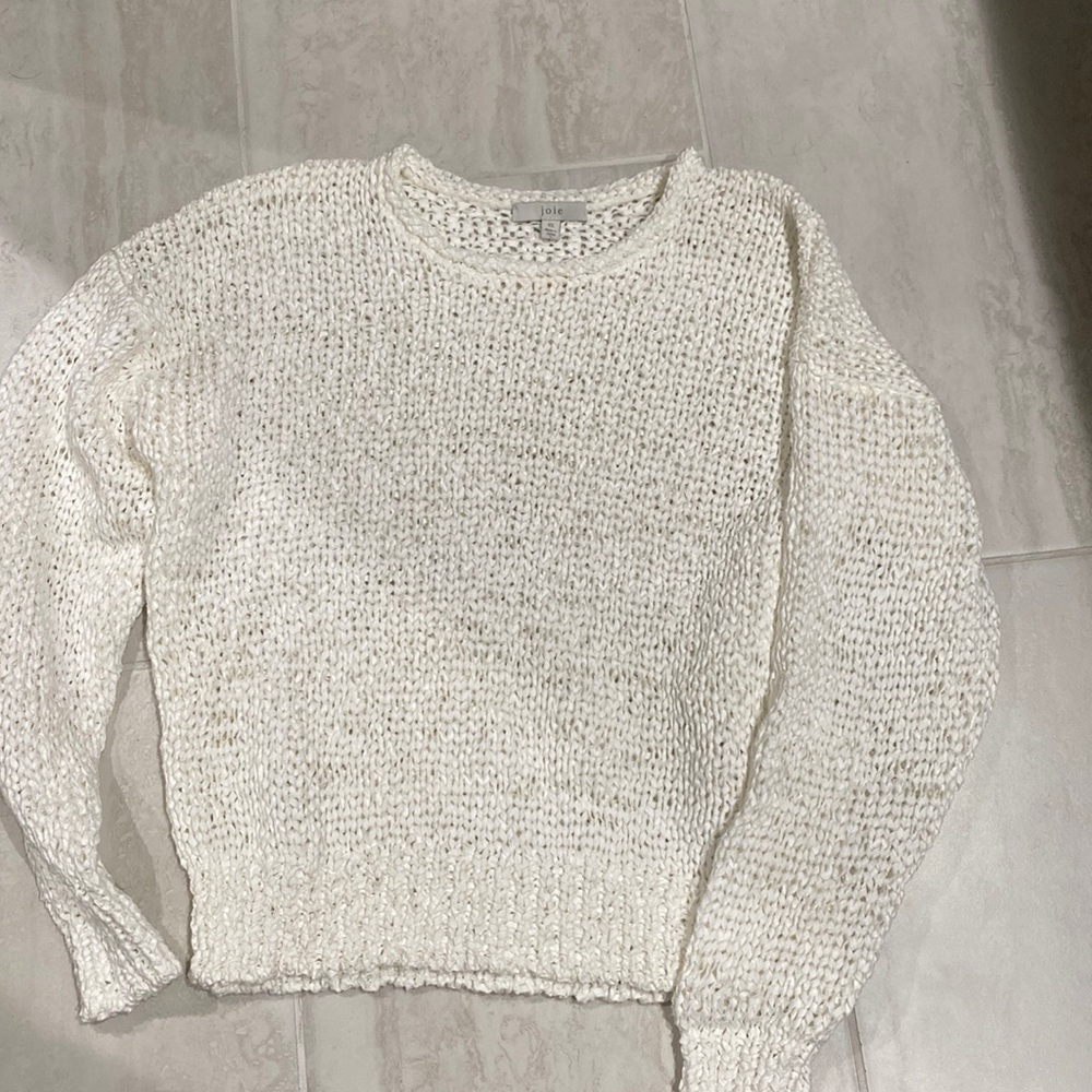 Joie White Open Knit Sweater